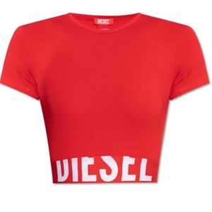 Diesel Logo Waistband Sporty Cropped Top